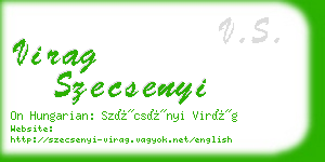 virag szecsenyi business card